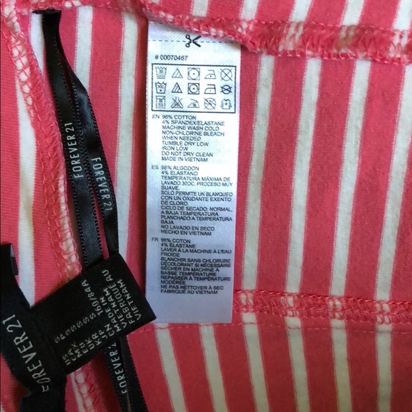 Coral and white striped crop top small from f21 - Picture 8 of 8